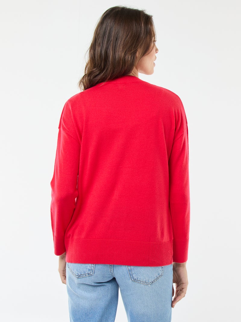 Camisola de Natal com estampado 'rena' Vermelho - Kiabi