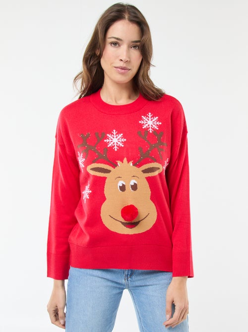 Camisola de Natal com estampado 'rena' - Kiabi