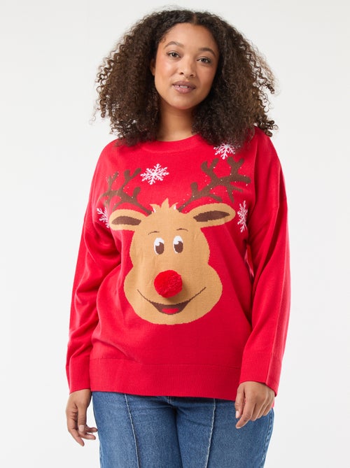 Camisola de Natal com estampado 'rena' - Kiabi