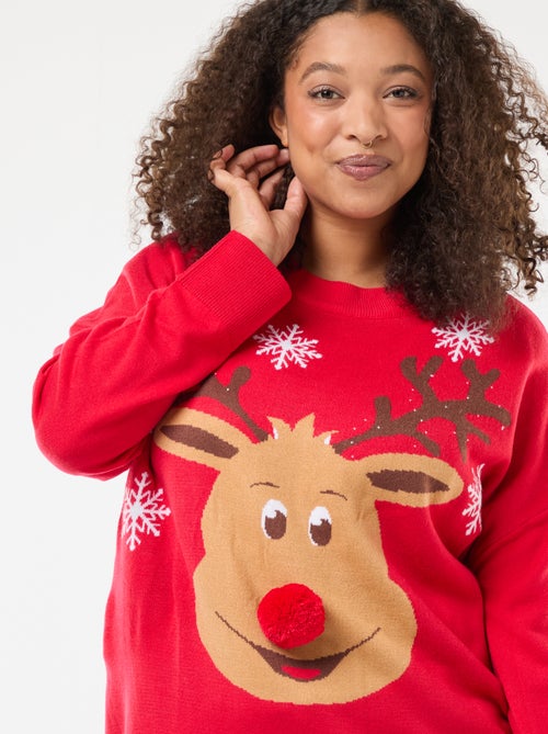 Camisola de Natal com estampado 'rena' - Kiabi