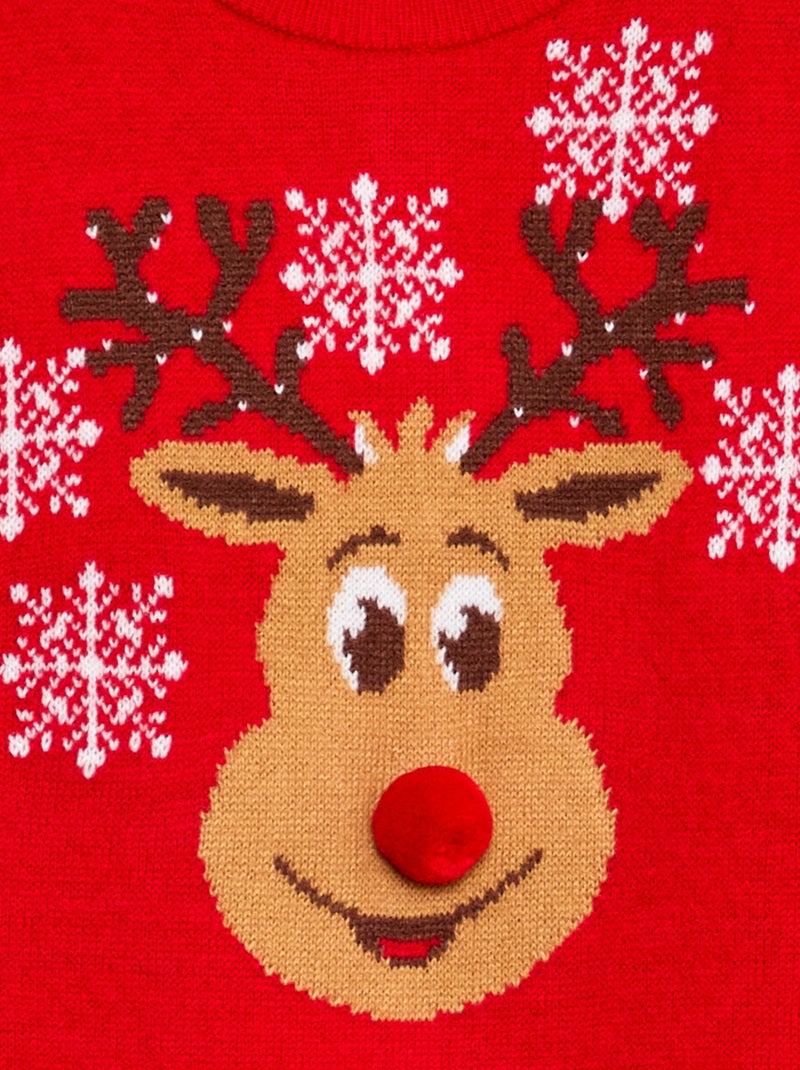 Camisola de Natal com estampado Vermelho - Kiabi