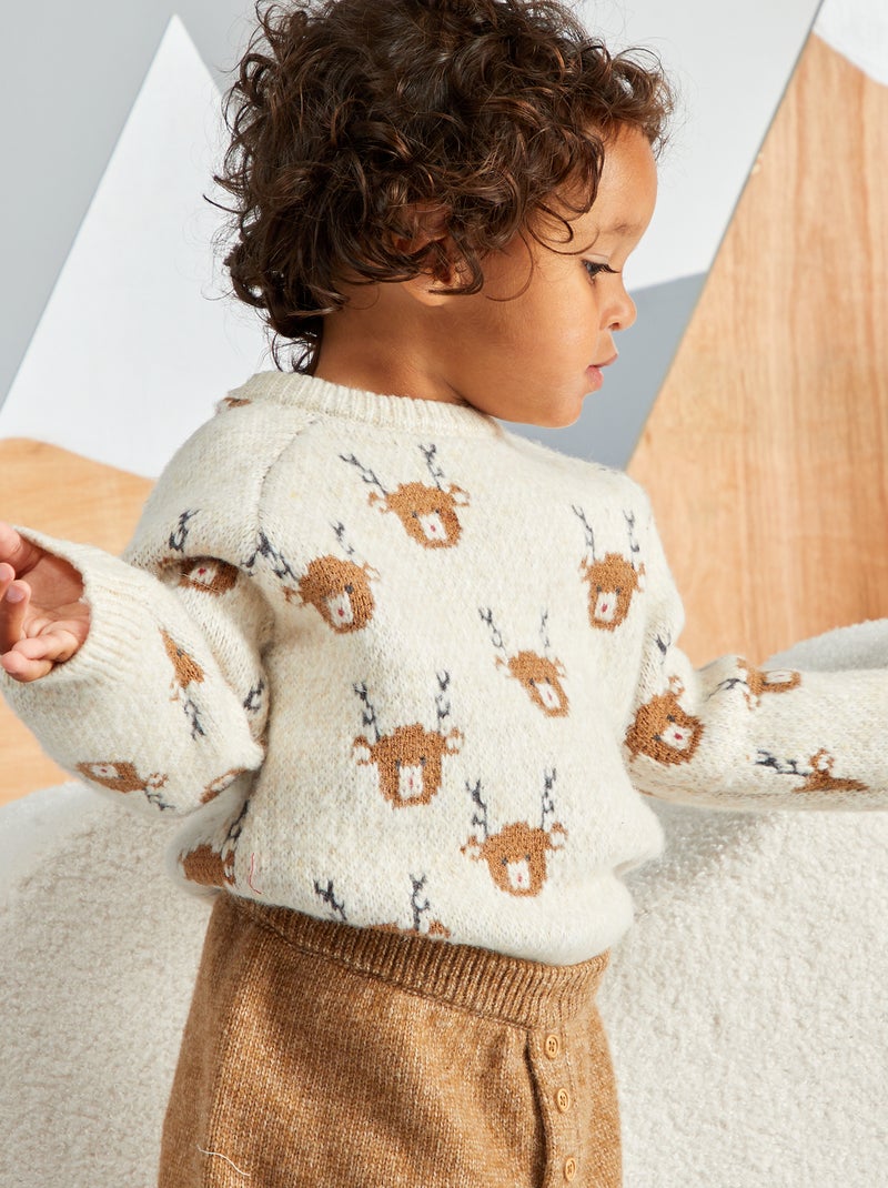 Camisola de Natal com motivo de fantasia BEGE - Kiabi