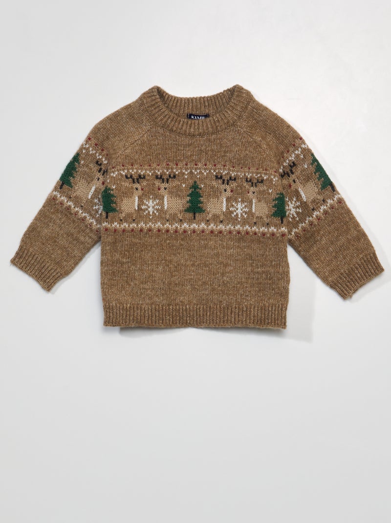 Camisola de Natal com motivo de fantasia CASTANHO - Kiabi