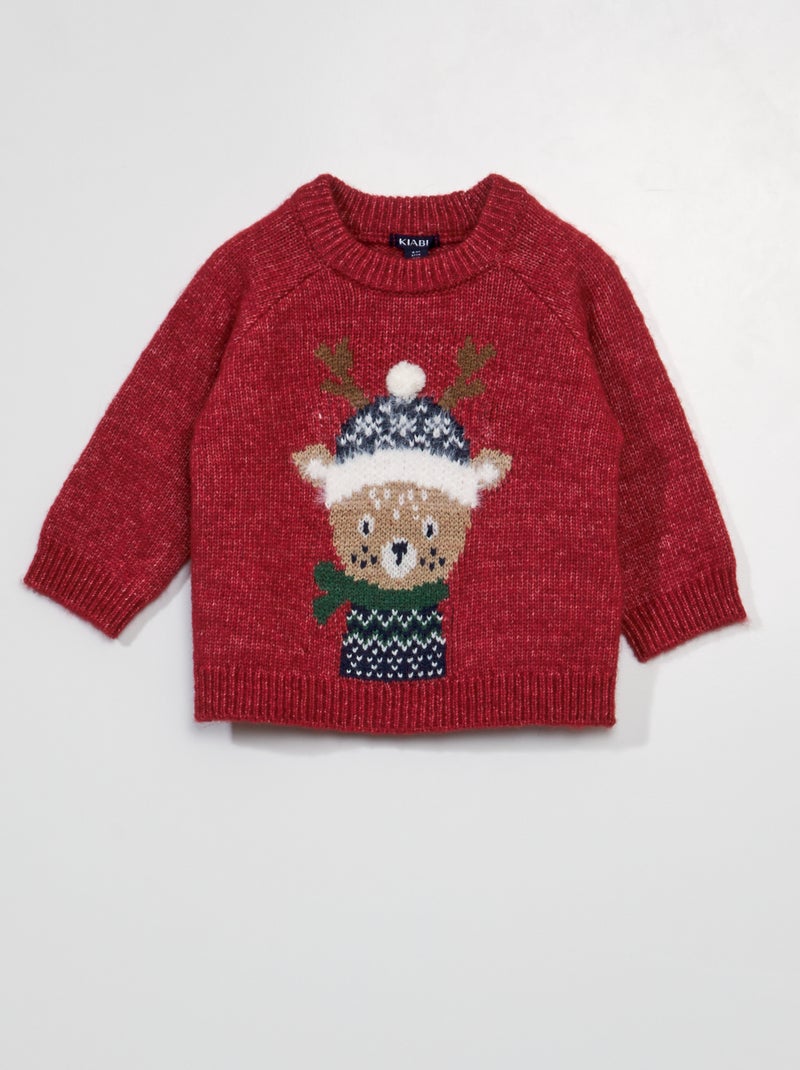 Camisola de Natal com motivo de fantasia VERMELHO - Kiabi
