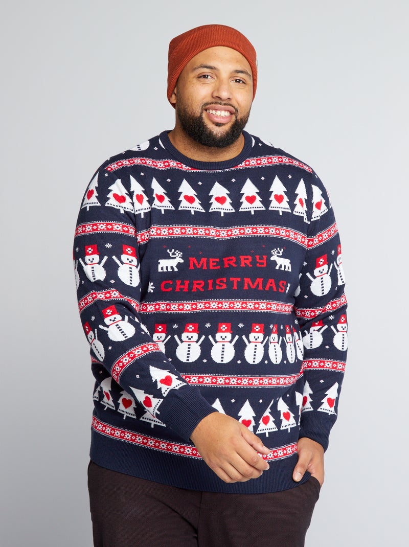 Camisola de Natal com motivo pinheiro AZUL - Kiabi