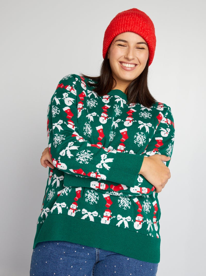 Camisola de Natal com motivos de Natal VERDE - Kiabi