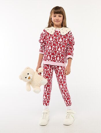 Camisola de Natal com padrão integral em algodão