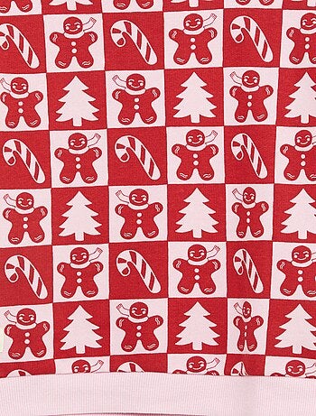 Camisola de Natal com padrão integral em algodão