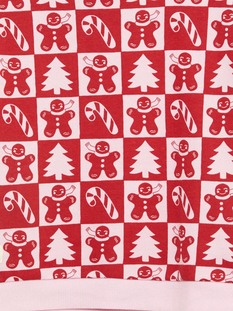 Camisola de Natal com padrão integral em algodão Rosa - Kiabi