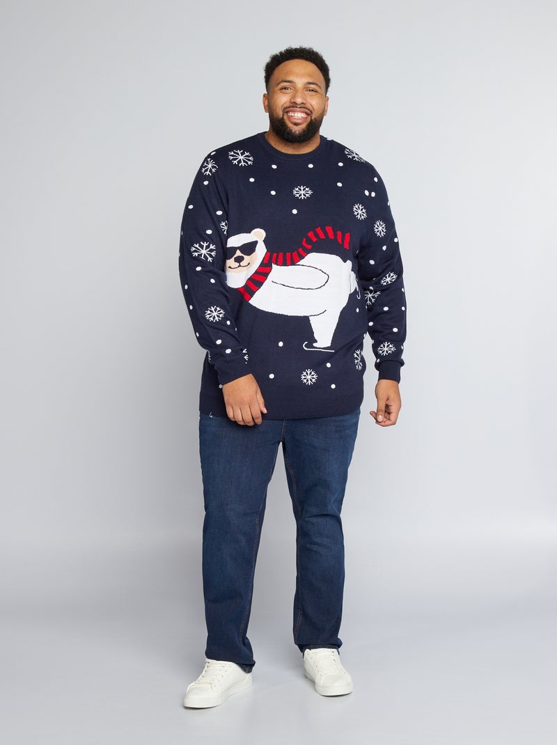 Camisola de Natal com urso polar AZUL - Kiabi