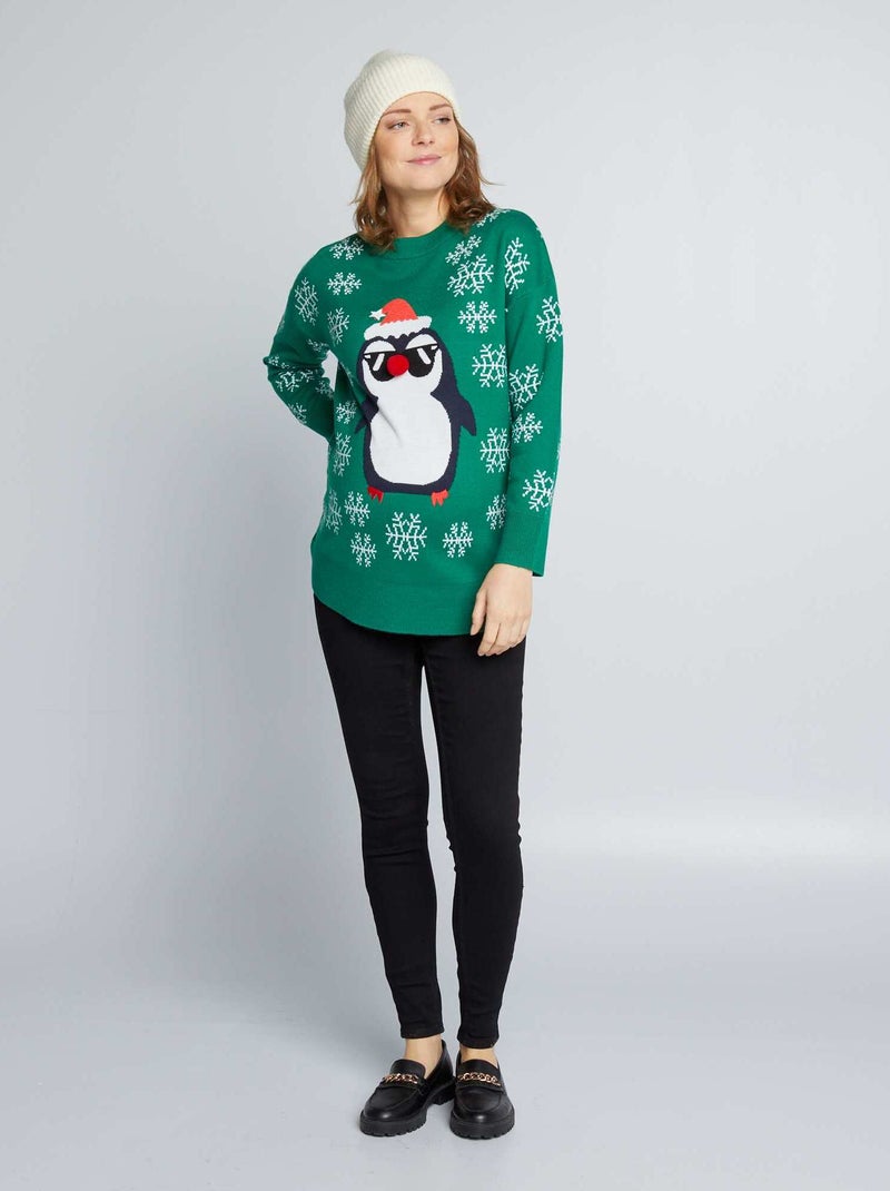 Camisola de Natal de grávida 'pinguim' VERDE - Kiabi