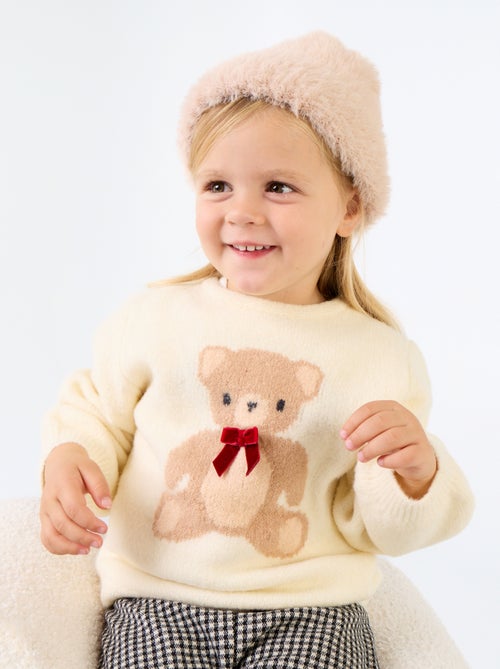 Camisola de Natal de malha fina 'ursinho' - Kiabi
