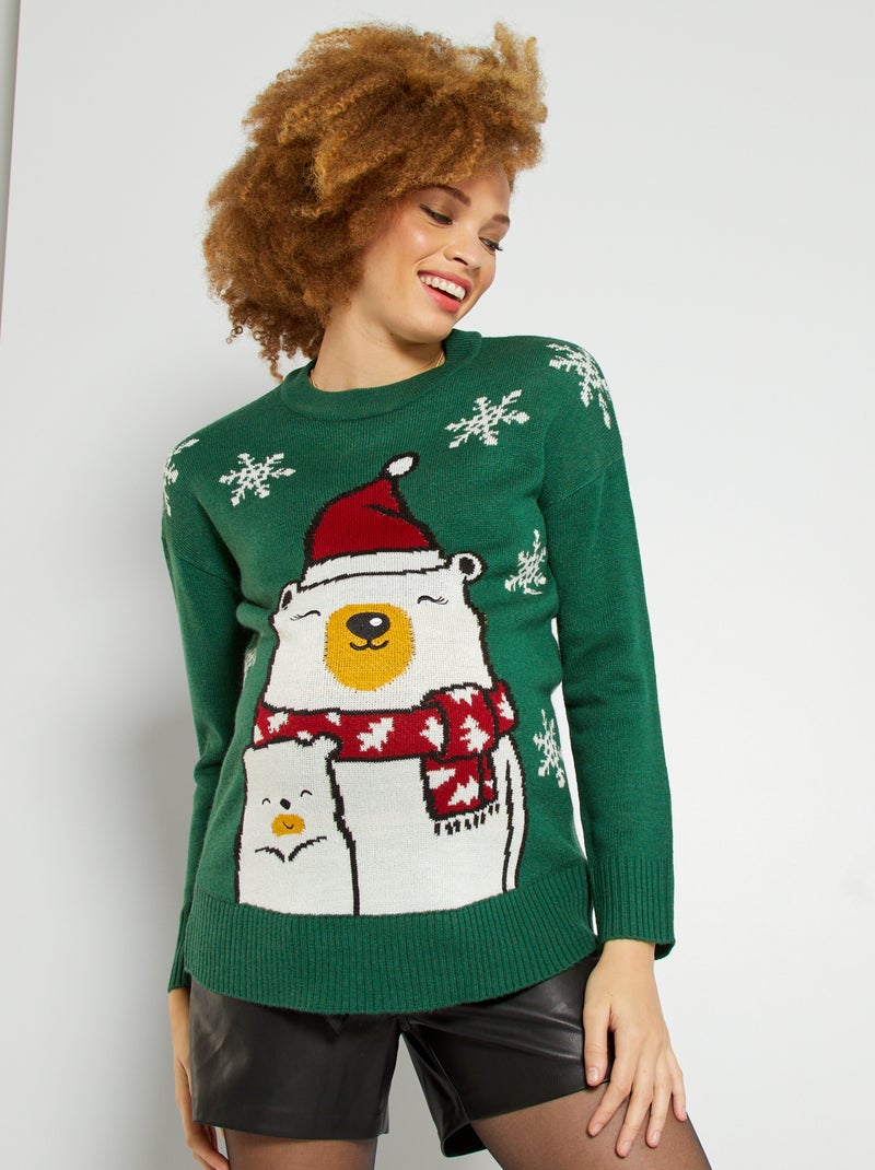 Camisola de Natal de maternidade VERDE - Kiabi
