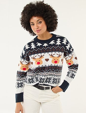 Camisola de Natal em jacquard 'rena'