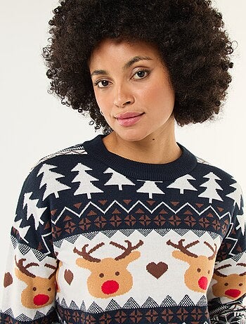 Camisola de Natal em jacquard 'rena'