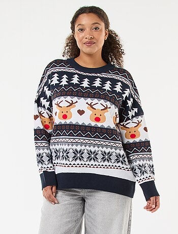 Camisola de Natal em jacquard 'rena'