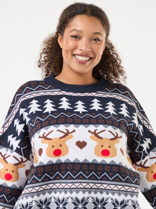 Camisola de Natal em jacquard 'rena' - Kiabi