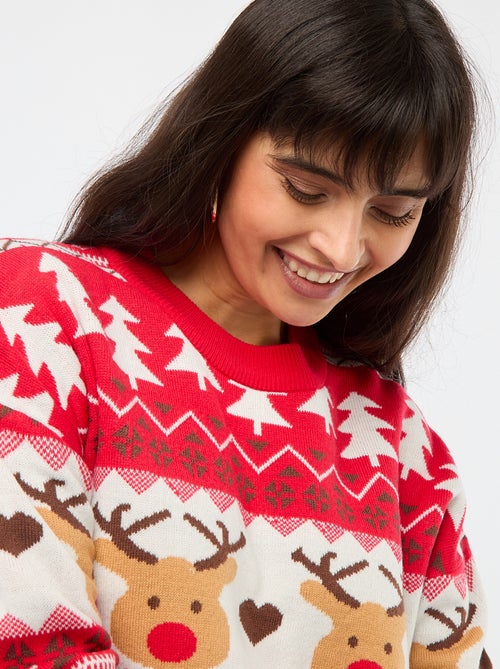 Camisola de Natal em jacquard 'rena' - Kiabi