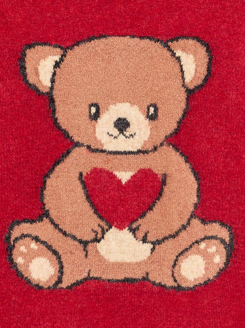 Camisola de Natal em jacquard Vermelho - Kiabi