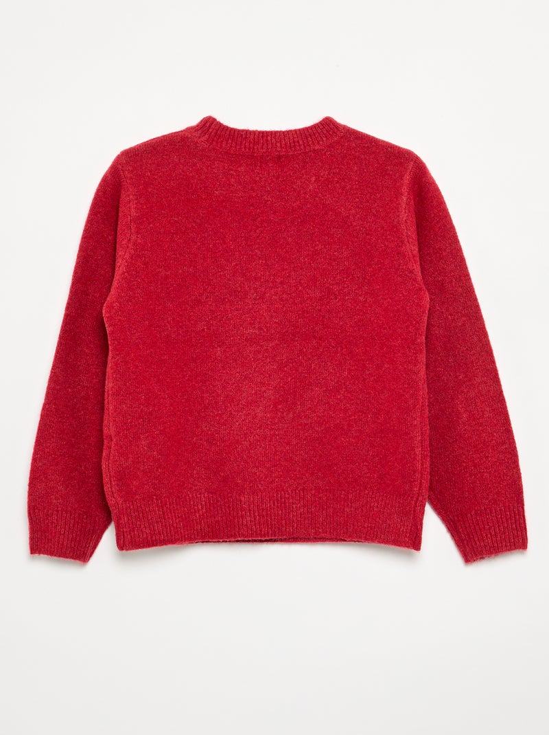 Camisola de Natal em jacquard Vermelho - Kiabi