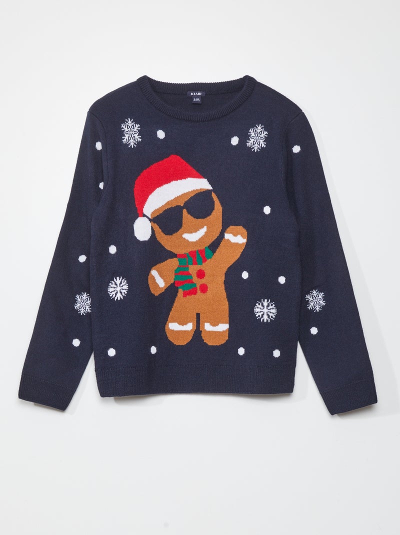 Camisola de Natal em malha AZUL - Kiabi