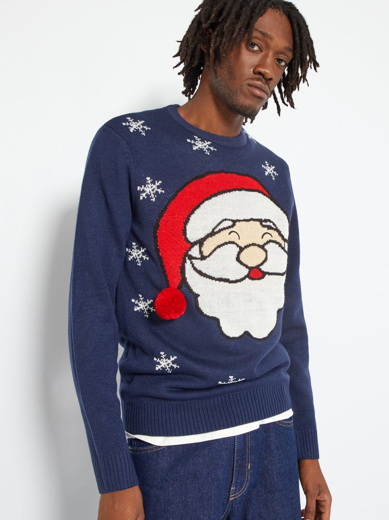 Camisola de Natal em malha AZUL - Kiabi