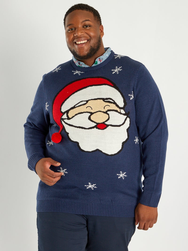 Camisola de Natal em malha AZUL - Kiabi