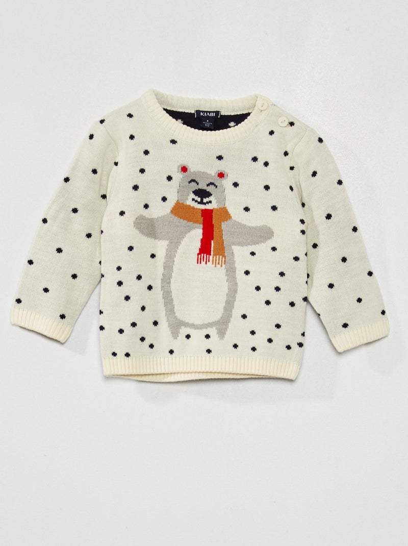 Camisola de Natal em malha jersey BRANCO - Kiabi