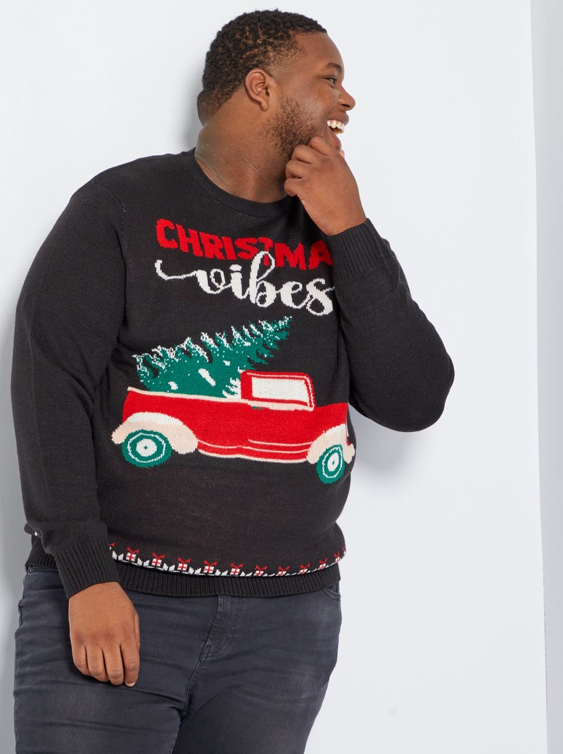 Camisola de Natal em malha PRETO - Kiabi