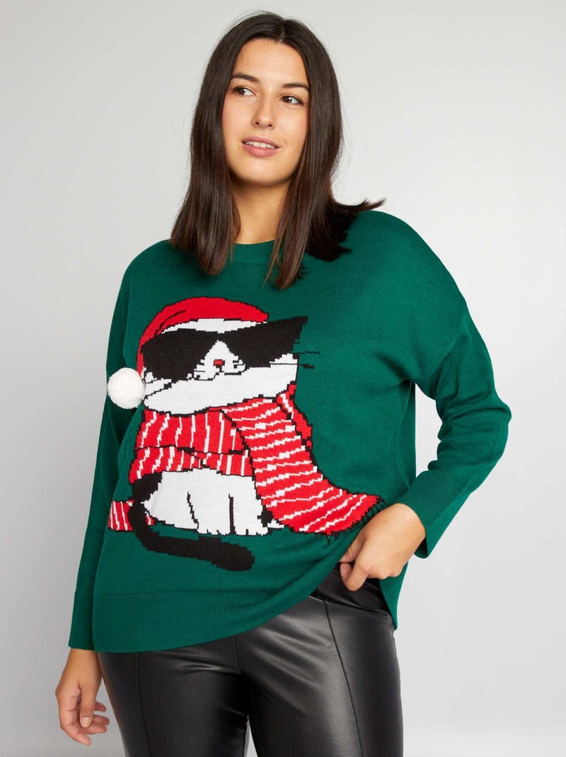 Camisola de Natal em malha VERDE - Kiabi