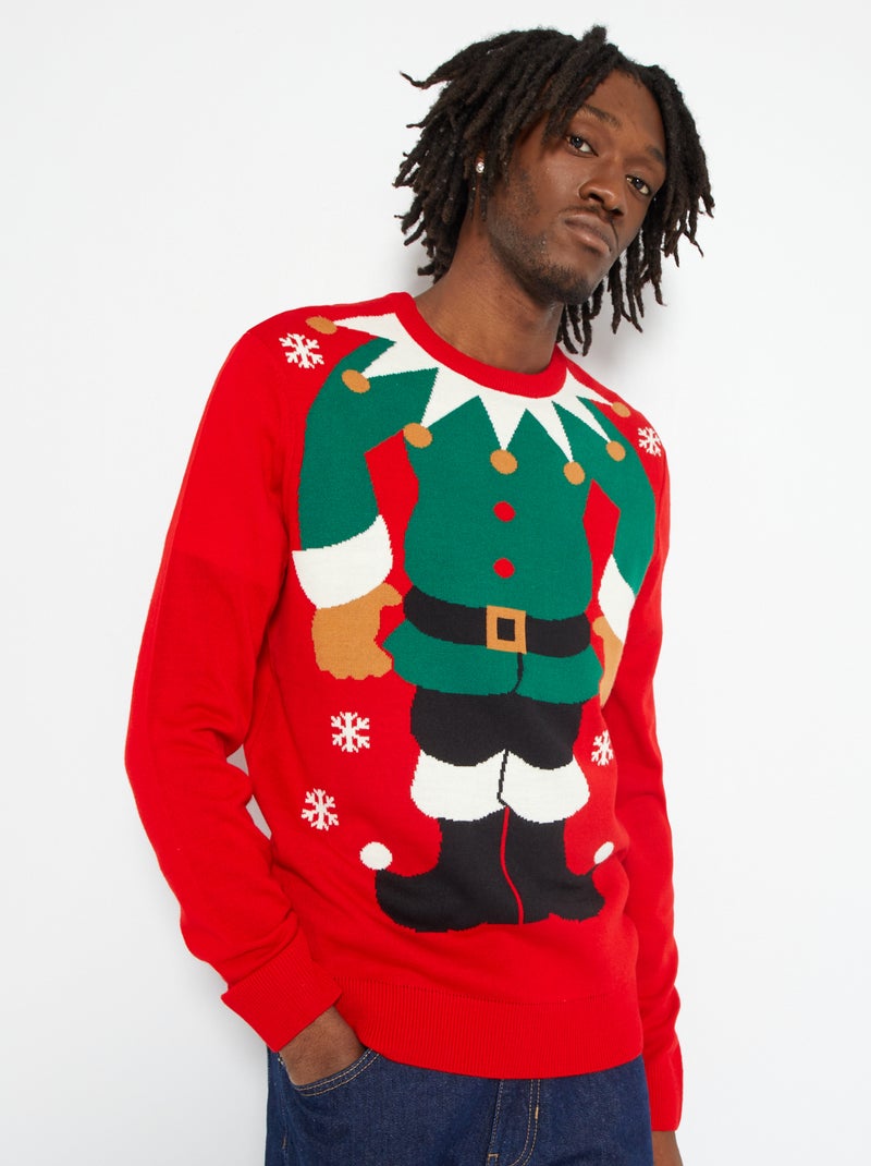 Camisola de Natal em malha VERMELHO - Kiabi
