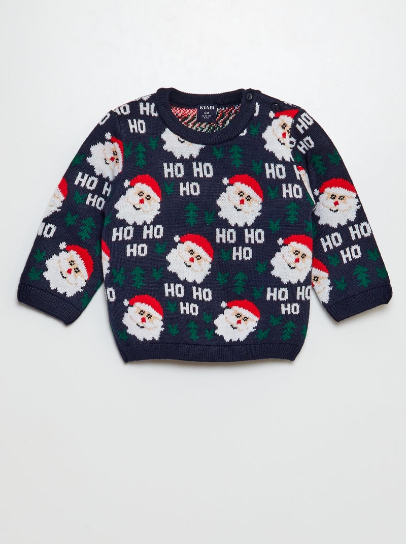 Camisola de Natal estampada AZUL - Kiabi