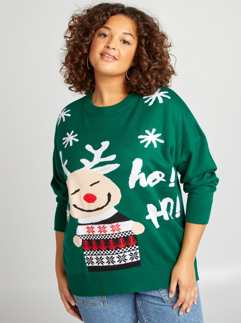 Camisola de Natal estampada VERDE - Kiabi