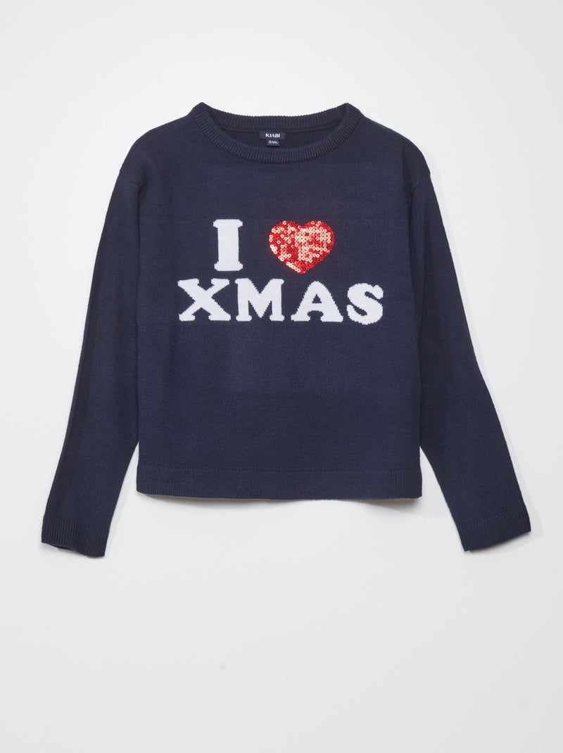 Camisola de 'Natal' 'I love Xmas' AZUL - Kiabi