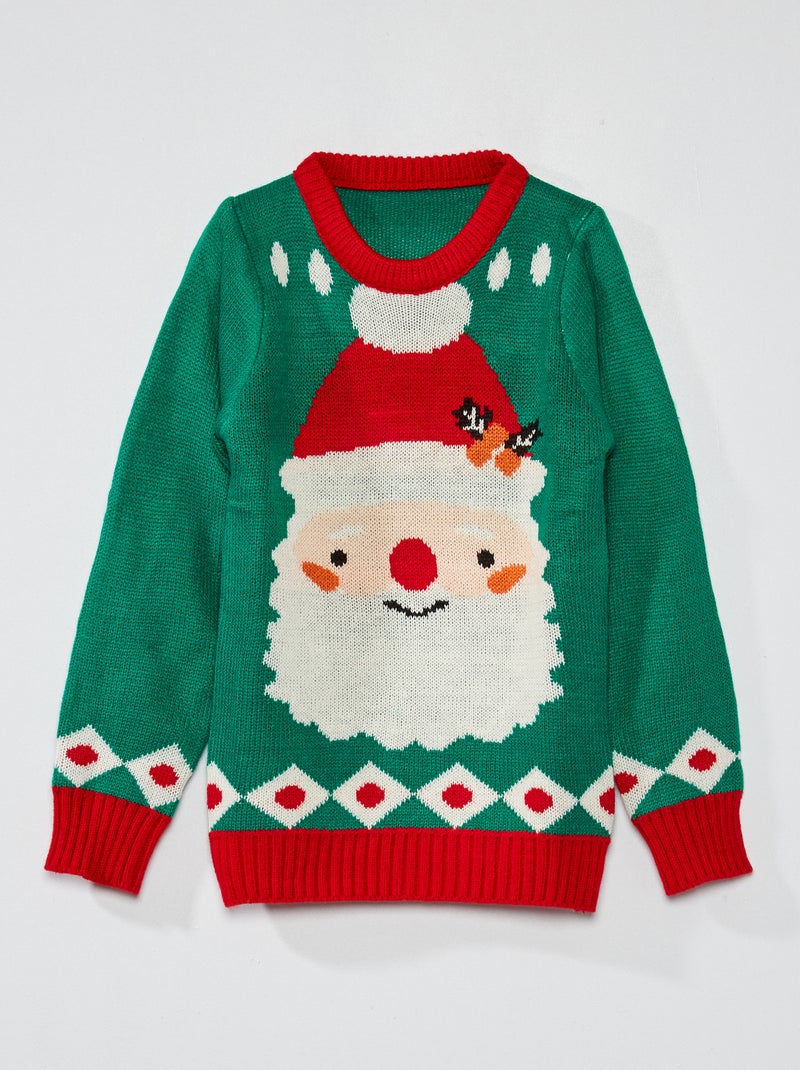 Camisola de Natal 'Pai Natal' Verde - Kiabi