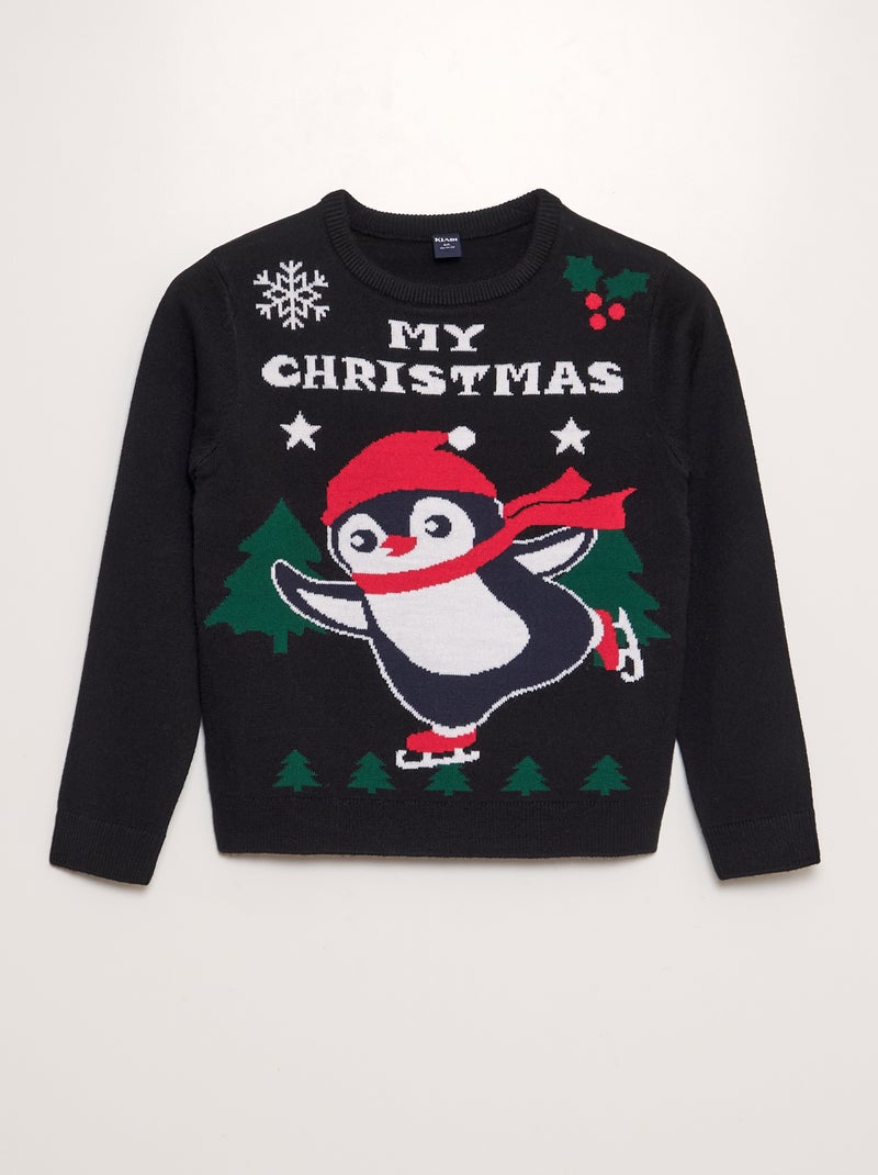Camisola de Natal Pinguim PRETO - Kiabi