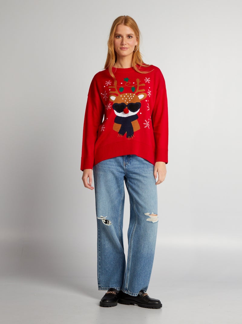 Camisola de Natal 'rena' VERMELHO - Kiabi