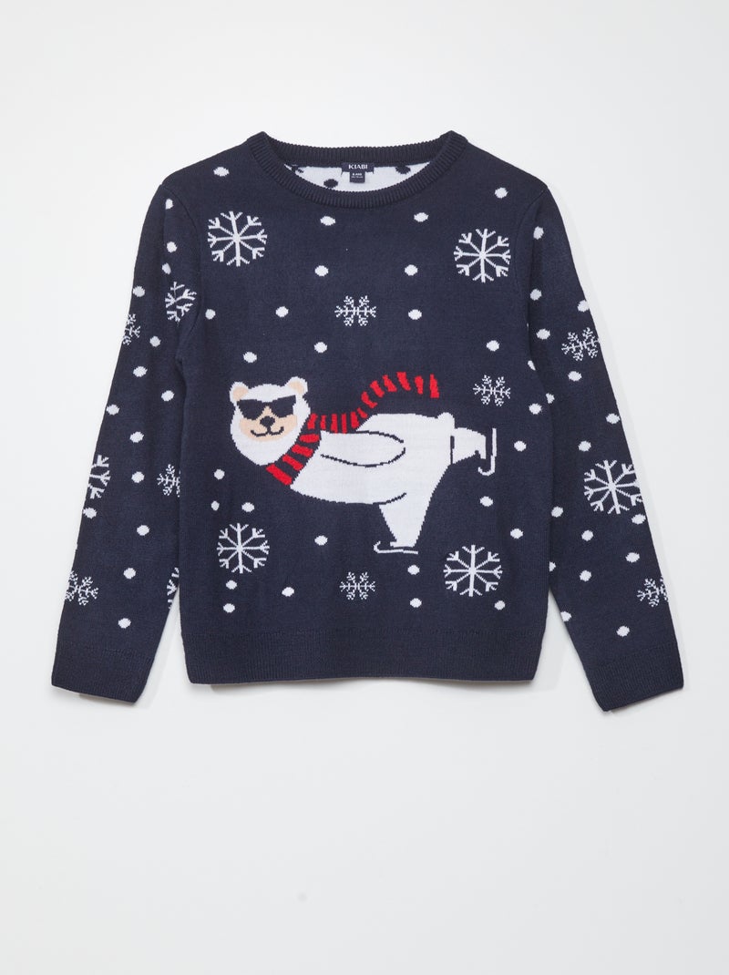 Camisola de Natal 'urso' AZUL - Kiabi