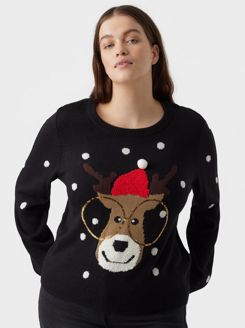 Camisola de Natal 'Vero Moda Curve' PRETO - Kiabi