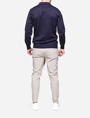 Camisola elegante com gola polo - Frilivin