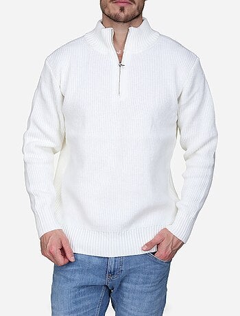 Camisola elegante com gola alta e fecho de correr - Kenzarro
