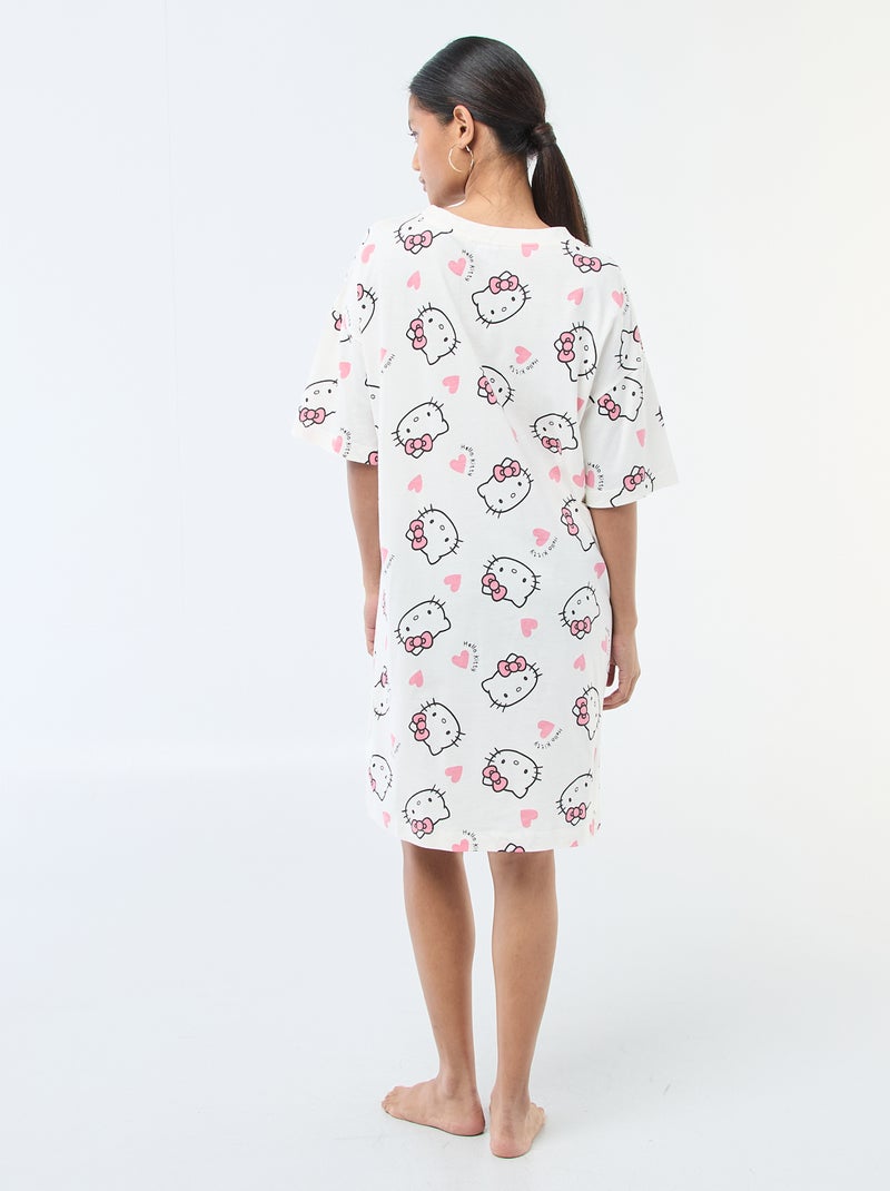 Camisola de noite tipo t-shirt 'Hello Kitty' Branco - Kiabi