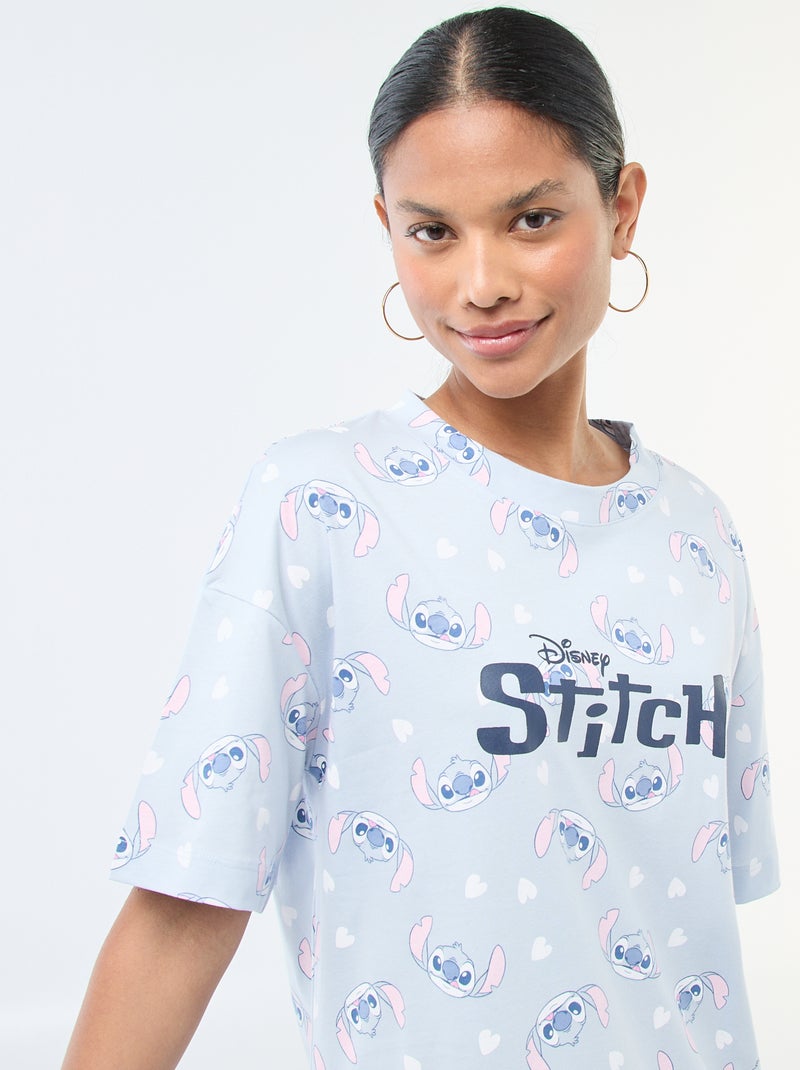 Camisola de noite tipo t-shirt 'Stitch' Azul - Kiabi