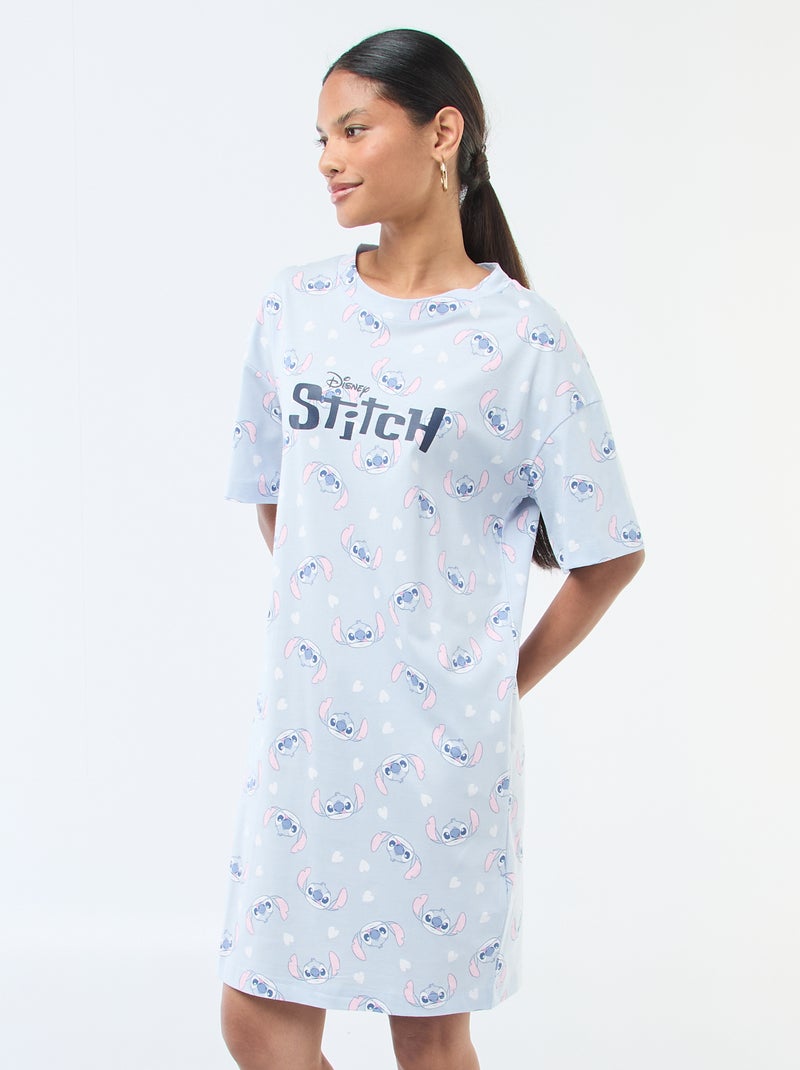 Camisola de noite tipo t-shirt 'Stitch' Azul - Kiabi