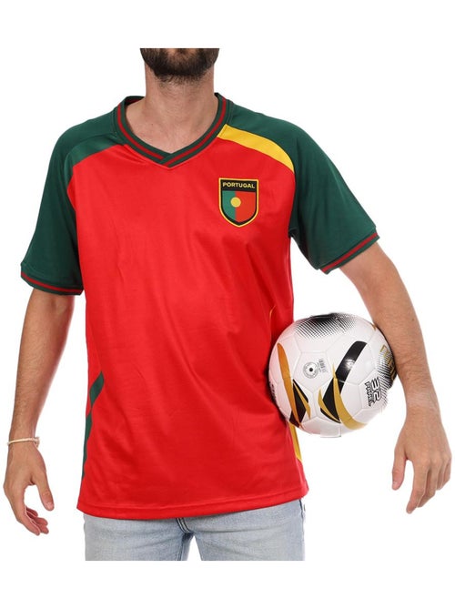 Camisola de Portugal Vermelha Unissexo Sport Zone - Kiabi Camisola de Portugal Vermelha Unissexo Sport Zone - Kiabi