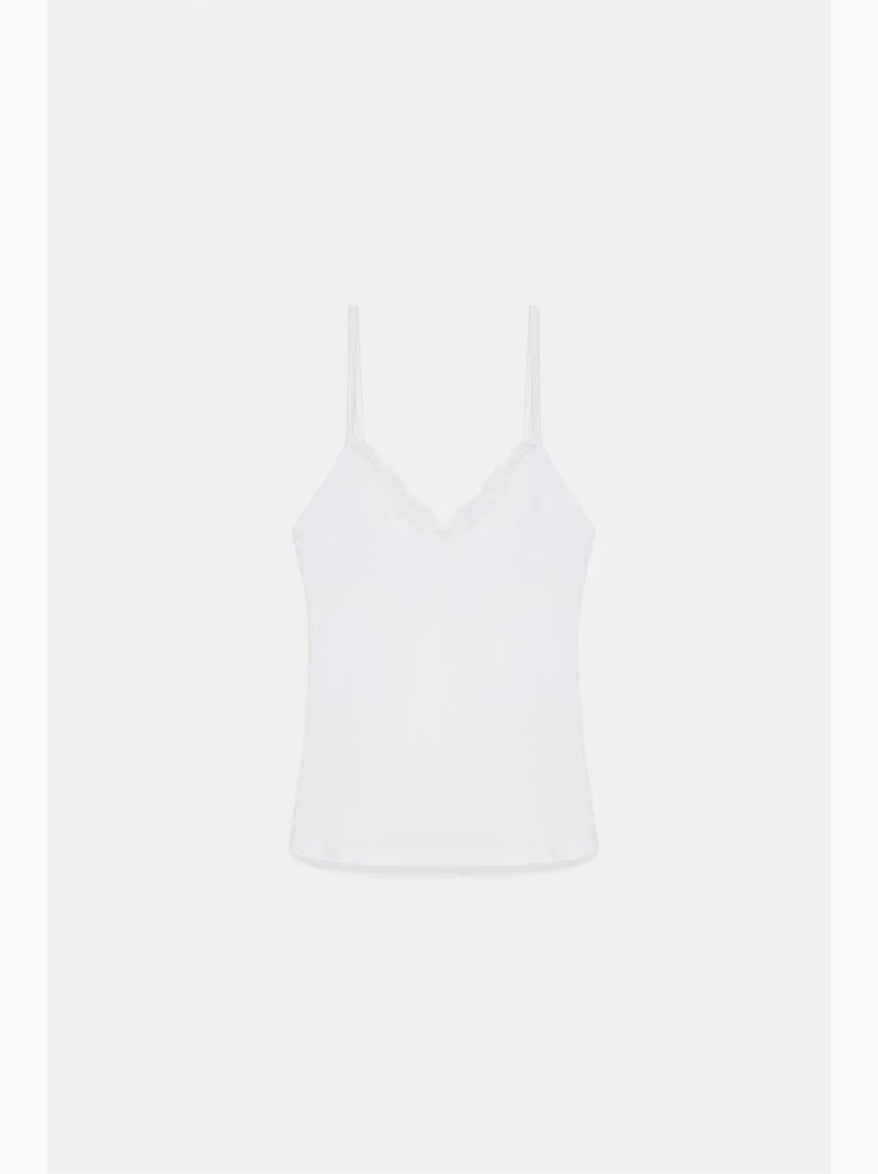 Camisola de renda decote em v dilvin Branco - Kiabi