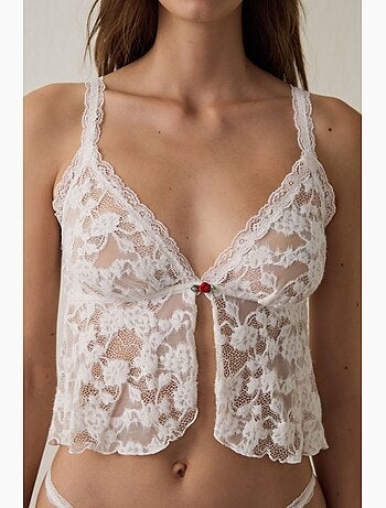 Camisola de renda fluffy penti
