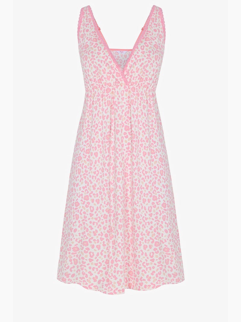 Camisola de renda leopardo penti Branco Rosa - Kiabi