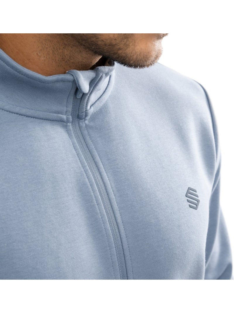 Camisola de treino com fecho 1/4 para homem Azul - Kiabi