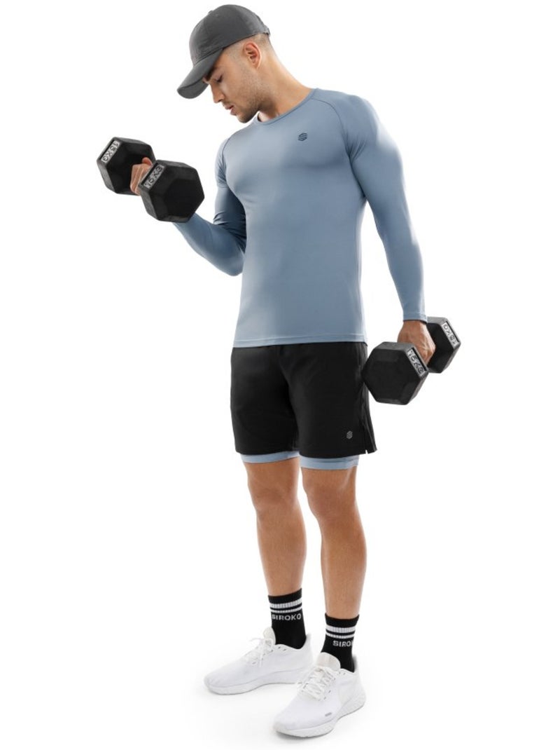Camisola de treino de manga comprida para homem Azul - Kiabi